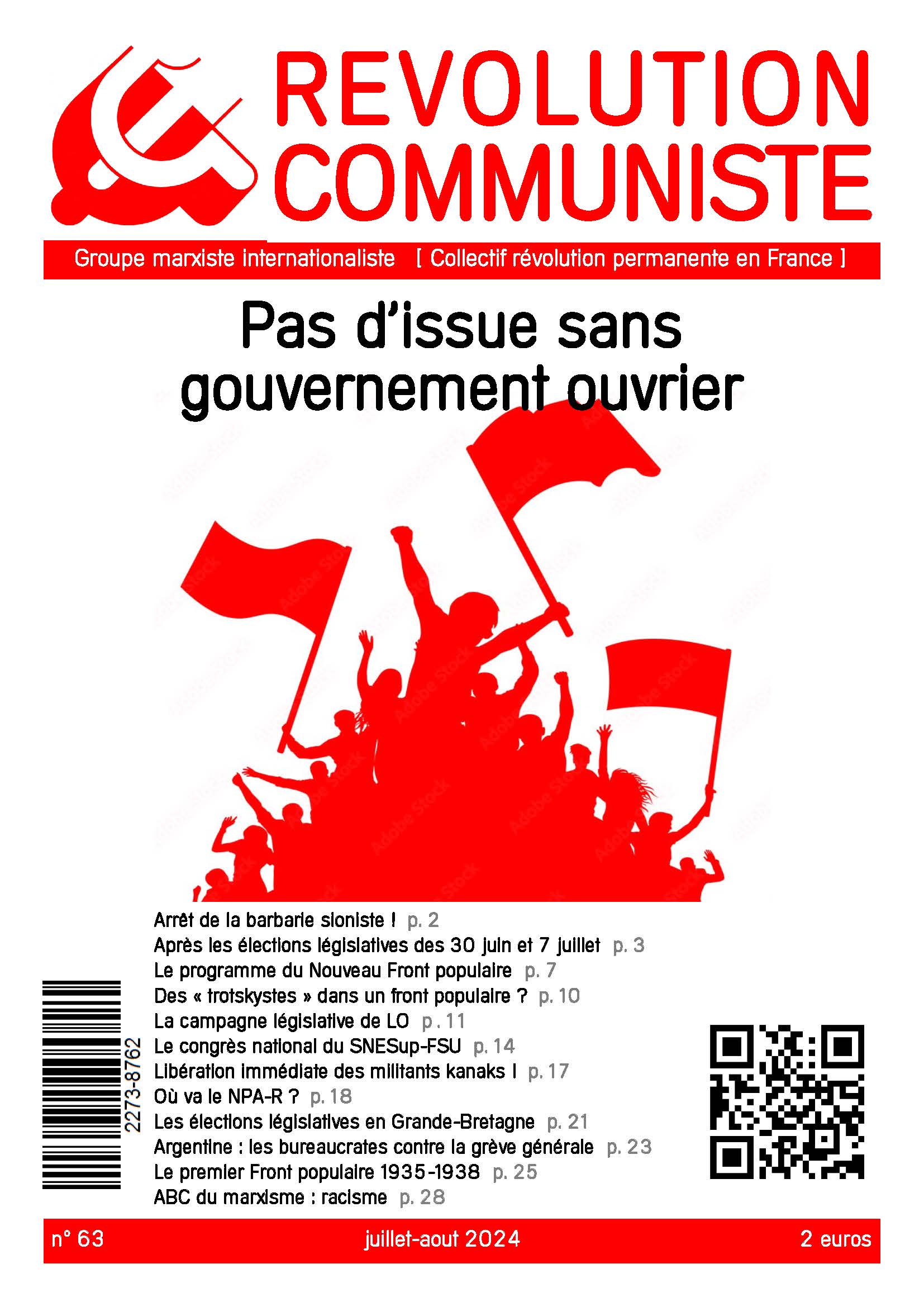 couverture Révolution communiste 63