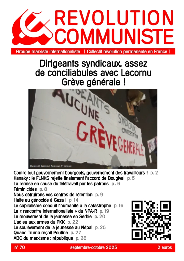 couverture Révolution communiste 70